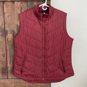 The North Face Tamburello Vest Womens XL puffer Full Zip Dark Red Pockets